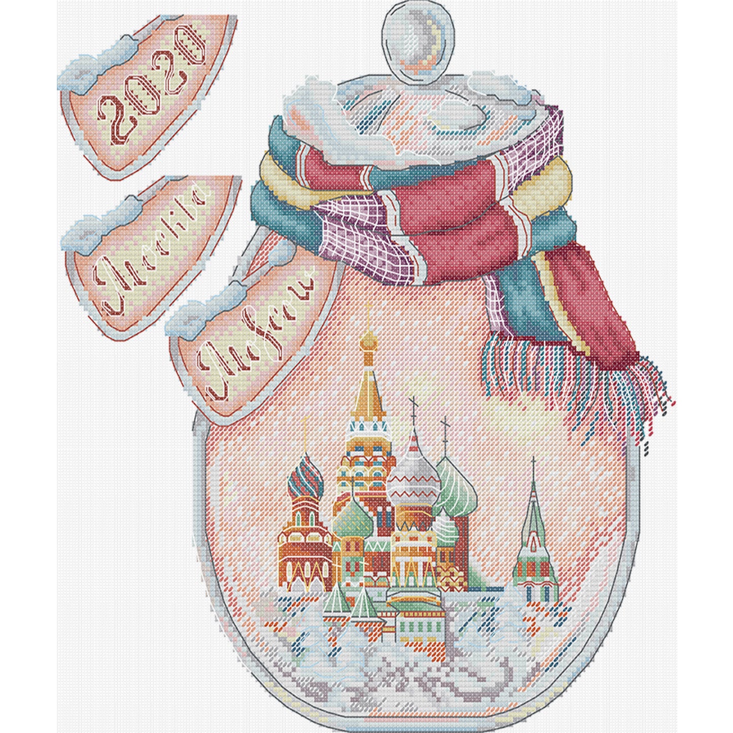 Moscow In A Bottle - 14CT Stamped Cross Stitch 32*34CM (Joy Sunday)