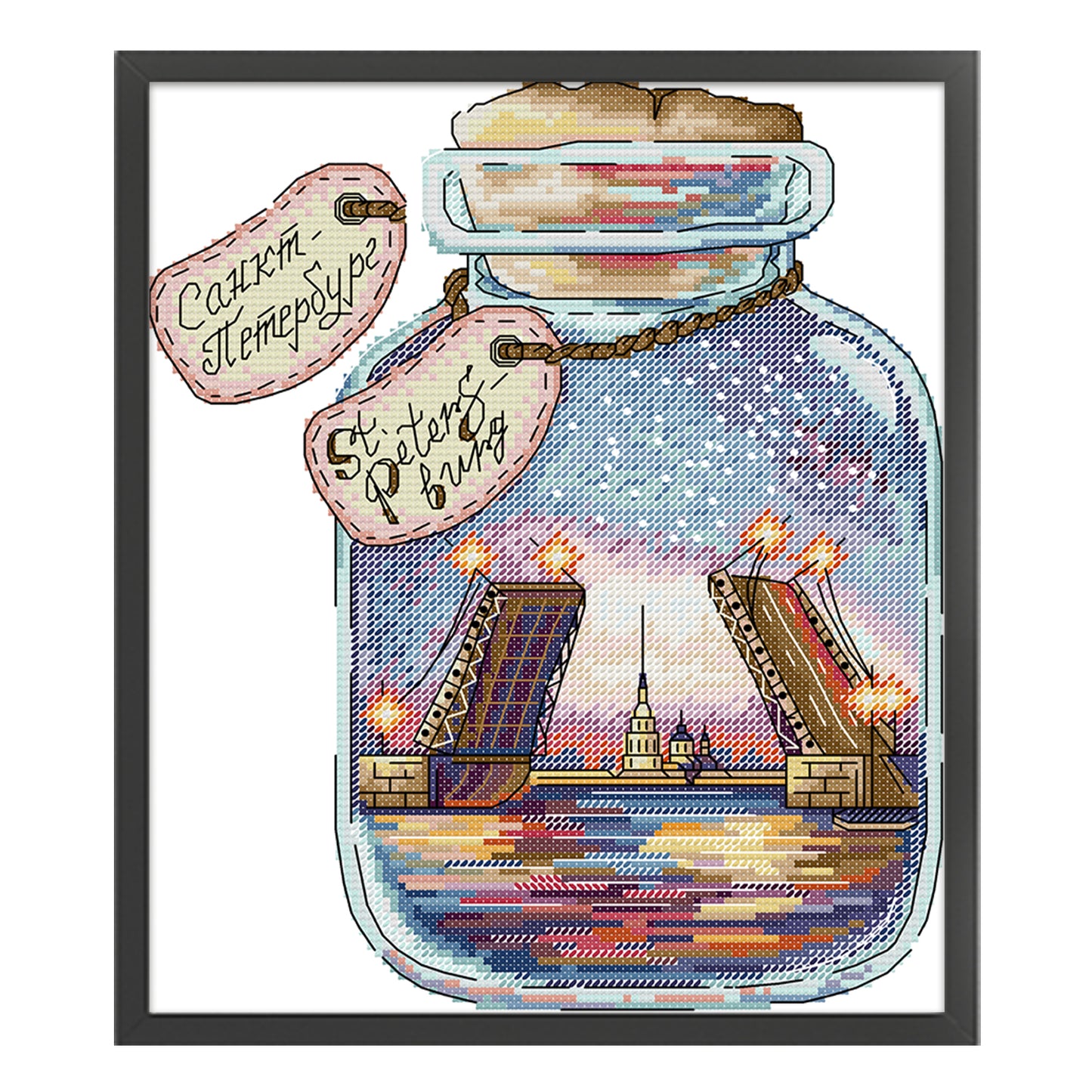 Seattle In A Bottle - 14CT Stamped Cross Stitch 26*30CM (Joy Sunday)