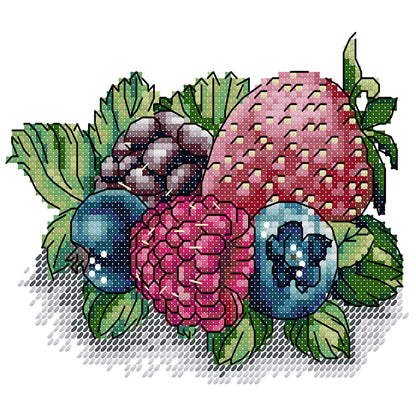 Berry Three - 14CT Stamped Cross Stitch 17*15CM (Joy Sunday)