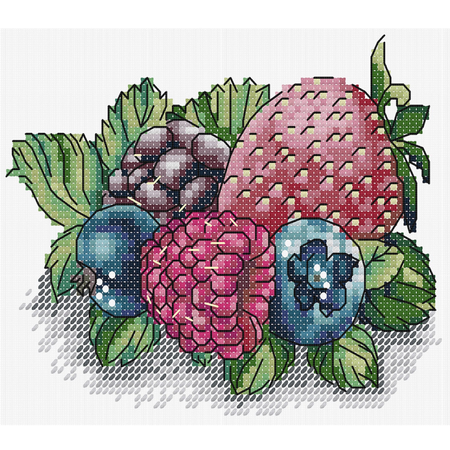 Berry Three - 14CT Stamped Cross Stitch 17*15CM (Joy Sunday)