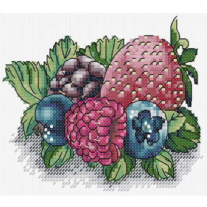 Berry Three - 14CT Stamped Cross Stitch 17*15CM (Joy Sunday)