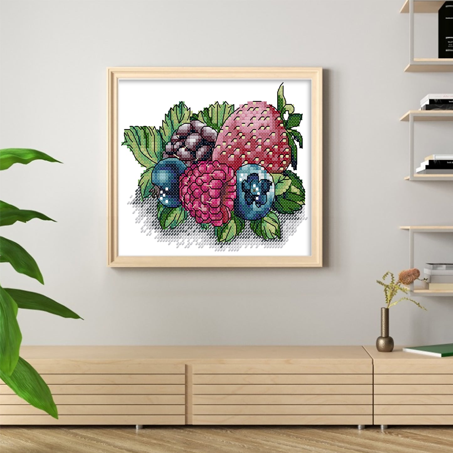 Berry Three - 14CT Stamped Cross Stitch 17*15CM (Joy Sunday)