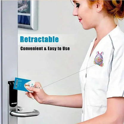 Easter Egg 6Pcs DIY Diamond Painting ID Holder with Clip Rhinestone Badge Reel