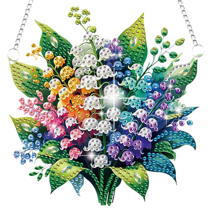 4pcs Lily Bouquet DIY 2D Flat Special Shaped Diamond Painting Kits Pendant Gifts