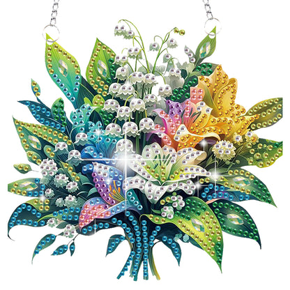 4pcs Lily Bouquet DIY 2D Flat Special Shaped Diamond Painting Kits Pendant Gifts