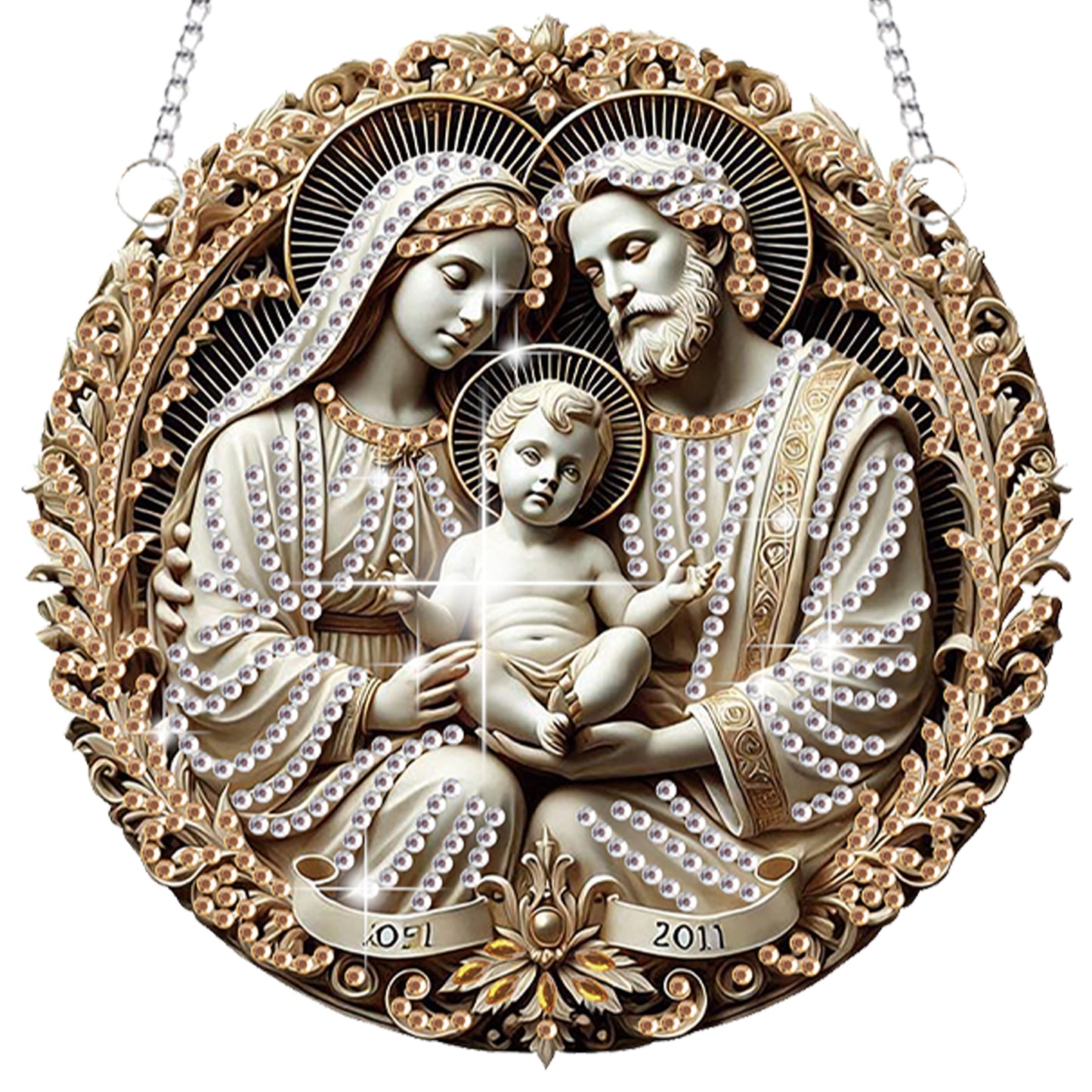 4pcs Virgin Mary Jesus DIY 2D Flat Special Shaped Diamond Painting Kits Pendant