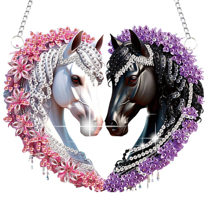 4pcs Flower Horse DIY 2D Flat Special Shaped Diamond Painting Kits Pendant Gifts