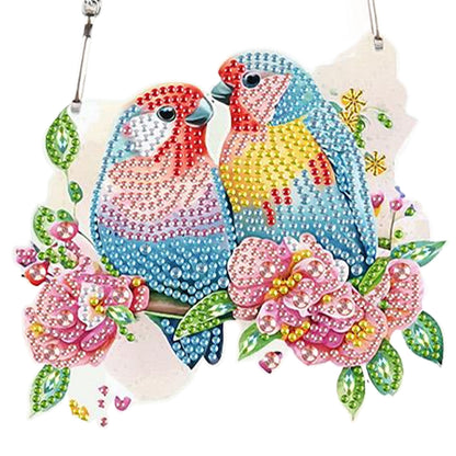 4pcs Flower Bluebird DIY 2D Flat Special Shaped Diamond Painting Kits Pendant