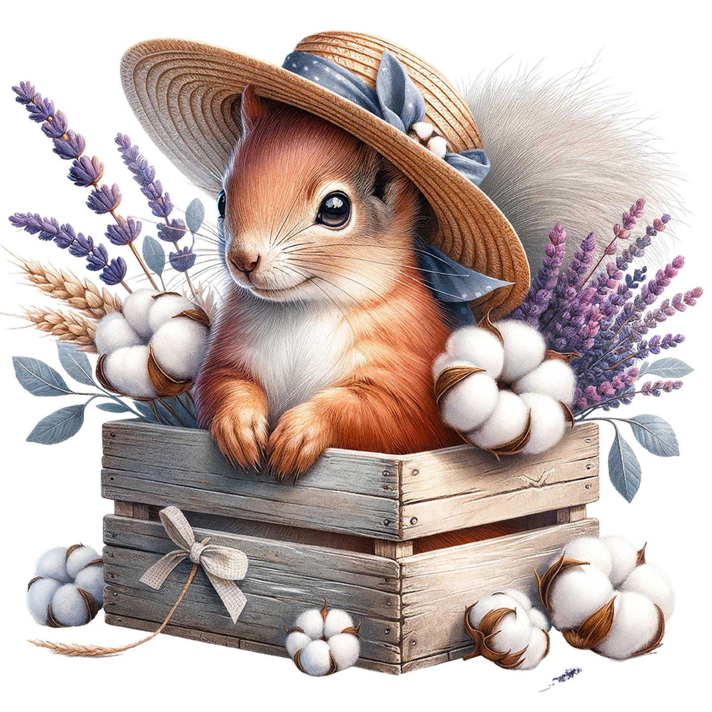 Squirrel And Cotton - Full Round Drill Diamond Painting 40*40CM