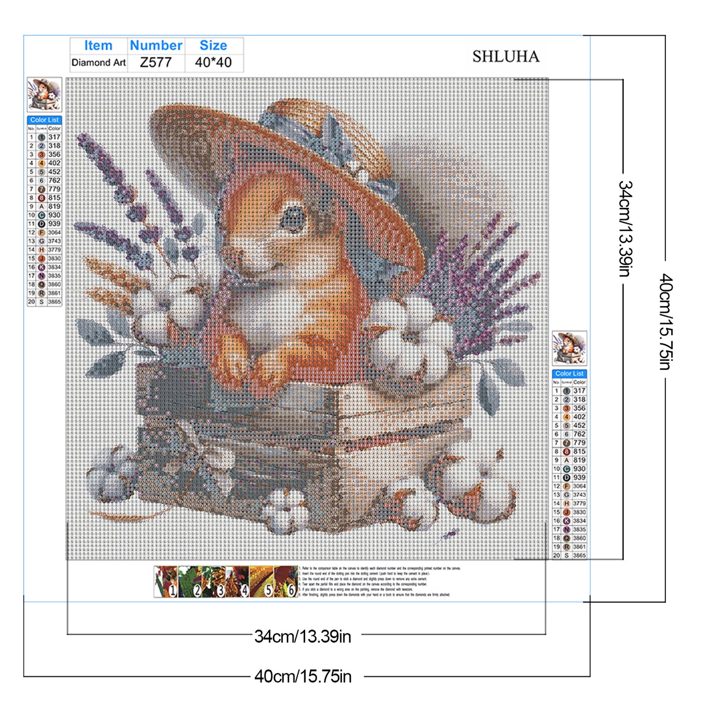 Squirrel And Cotton - Full Round Drill Diamond Painting 40*40CM