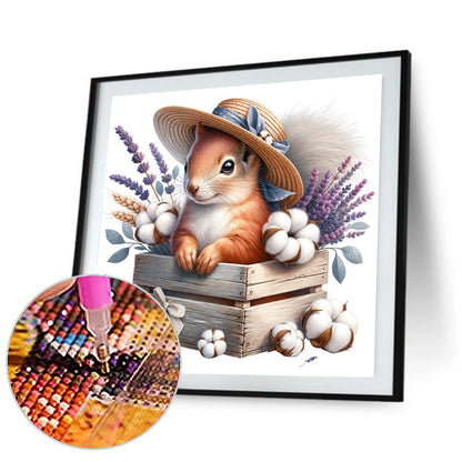 Squirrel And Cotton - Full Round Drill Diamond Painting 40*40CM