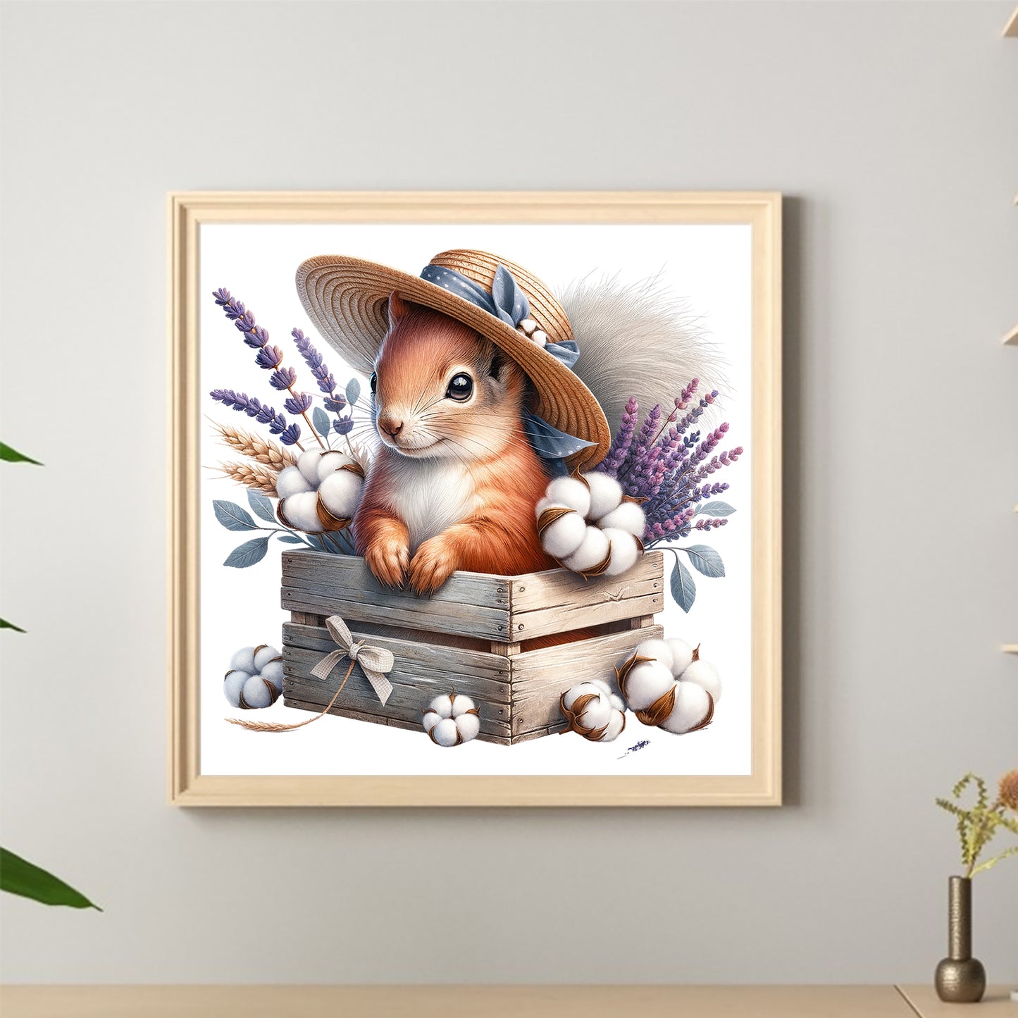 Squirrel And Cotton - Full Round Drill Diamond Painting 40*40CM