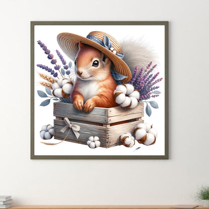 Squirrel And Cotton - Full Round Drill Diamond Painting 40*40CM