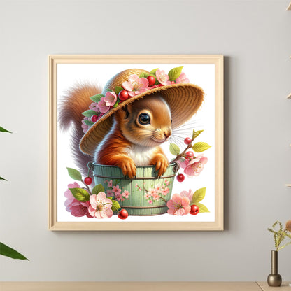 Squirrel And Flowers - Full Round Drill Diamond Painting 40*40CM