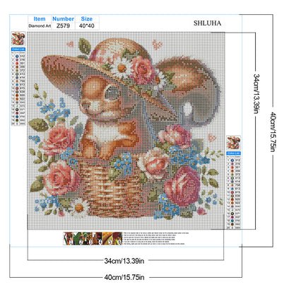 Squirrel And Rose - Full Round Drill Diamond Painting 40*40CM