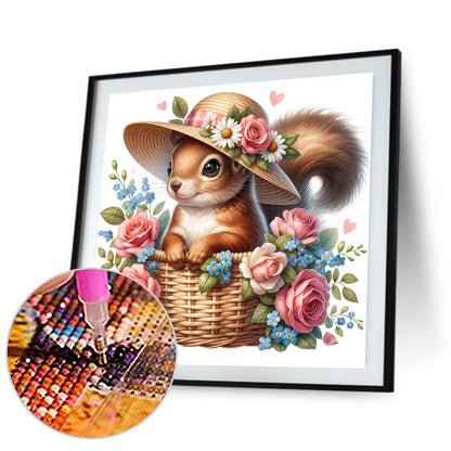 Squirrel And Rose - Full Round Drill Diamond Painting 40*40CM
