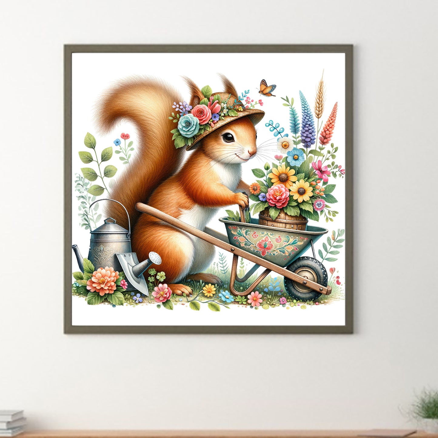 Squirrel Stroller - Full Round Drill Diamond Painting 40*40CM