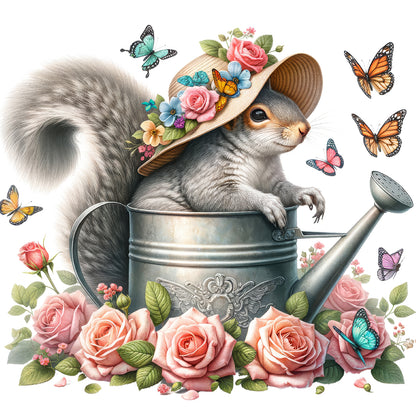 Squirrel Water Bottle - Full Round Drill Diamond Painting 40*40CM