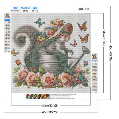 Squirrel Water Bottle - Full Round Drill Diamond Painting 40*40CM