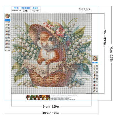 Squirrel And Lily Of The Valley - Full Round Drill Diamond Painting 40*40CM