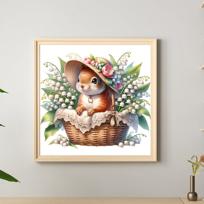 Squirrel And Lily Of The Valley - Full Round Drill Diamond Painting 40*40CM