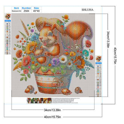 Squirrel - Full Round Drill Diamond Painting 40*40CM