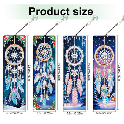 12Pcs Dreamcatcher DIY Diamond Painting Bookmark with Crystal Pendant Book Decor