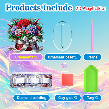 Bouquet DIY 2D Flat Acrylic Diamond Painting Tabletop Ornament for Home Decor