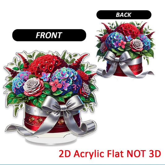 Bouquet DIY 2D Flat Acrylic Diamond Painting Tabletop Ornament for Home Decor