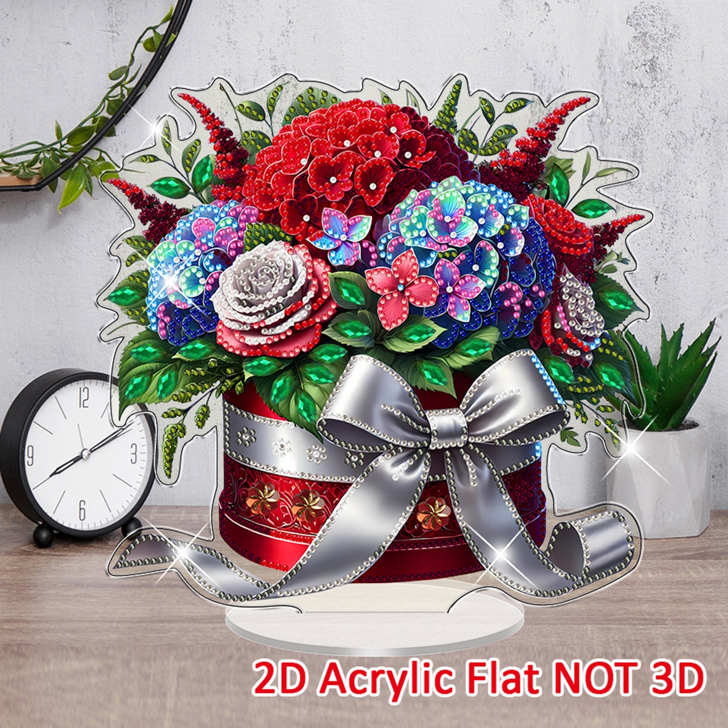 Bouquet DIY 2D Flat Acrylic Diamond Painting Tabletop Ornament for Home Decor