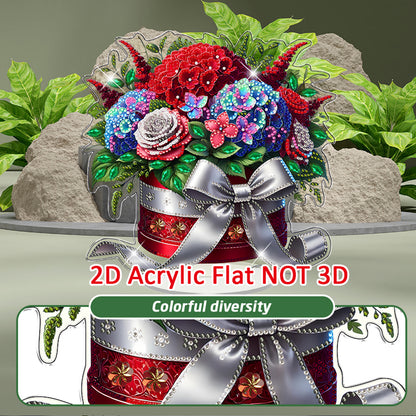 Bouquet DIY 2D Flat Acrylic Diamond Painting Tabletop Ornament for Home Decor
