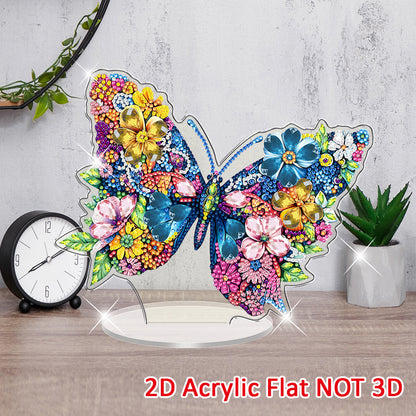 Butterfly DIY 2D Flat Acrylic Diamond Painting Tabletop Ornament for Home Decor