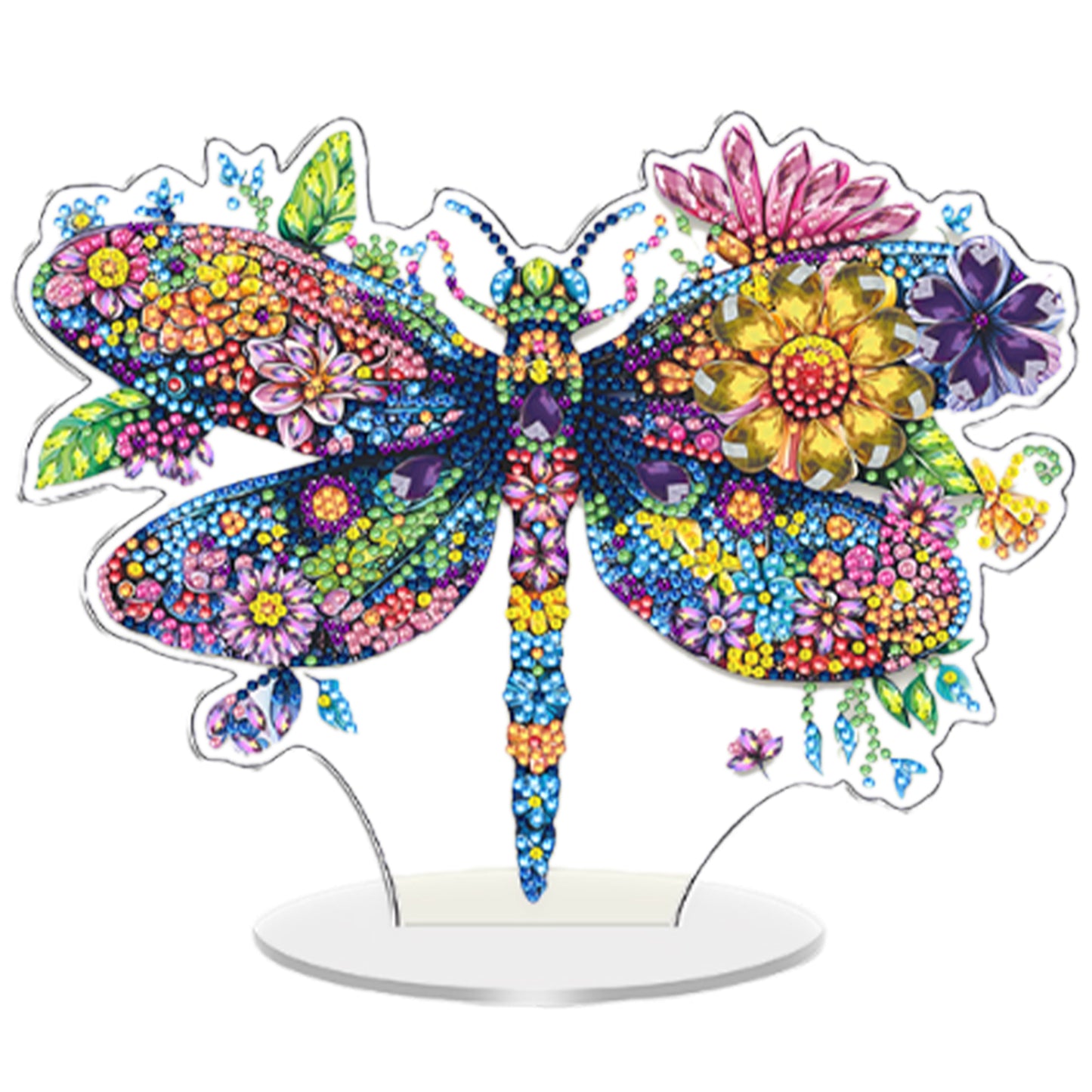 Dragonfly DIY 2D Flat Acrylic Diamond Painting Tabletop Ornament for Home Decor