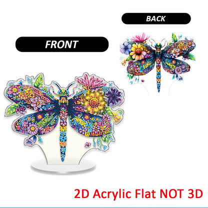 Dragonfly DIY 2D Flat Acrylic Diamond Painting Tabletop Ornament for Home Decor
