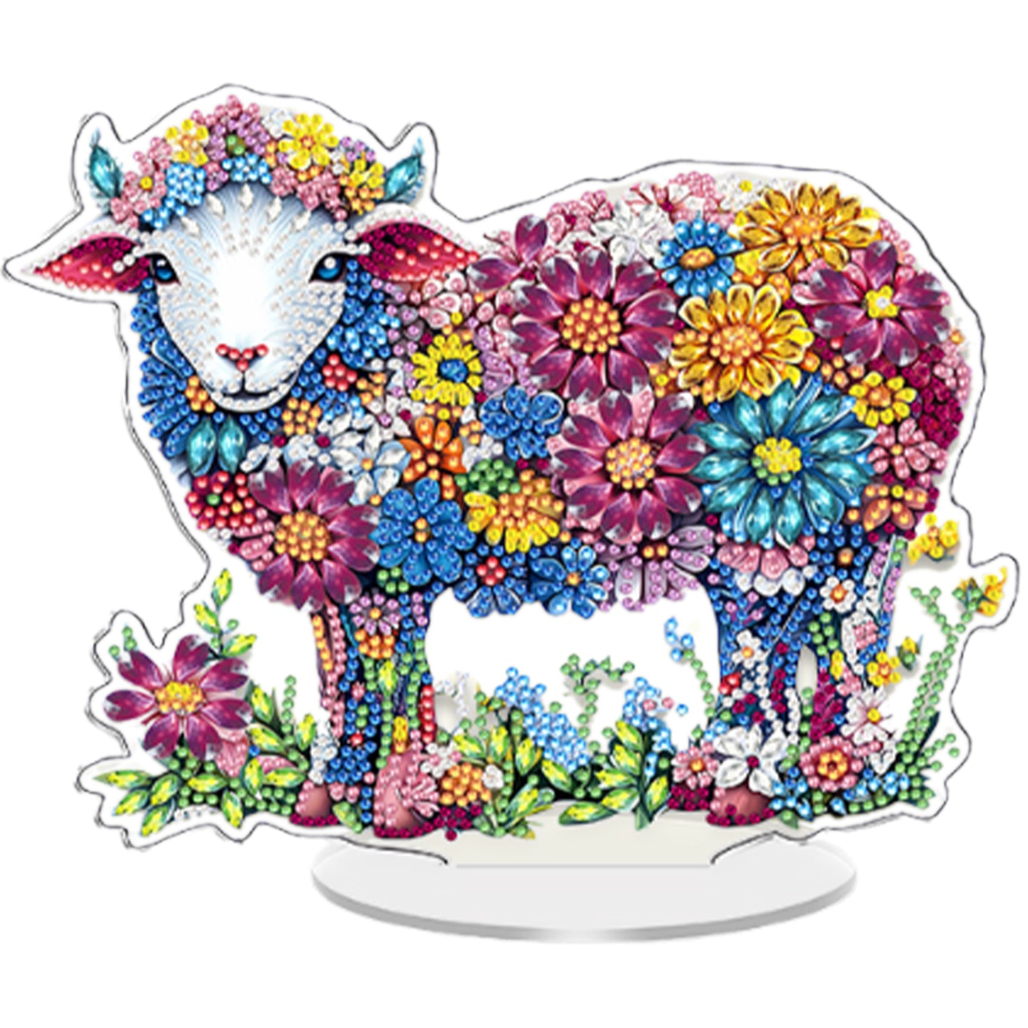 Sheep DIY 2D Flat Acrylic Diamond Painting Tabletop Ornament for Home Decor Gift