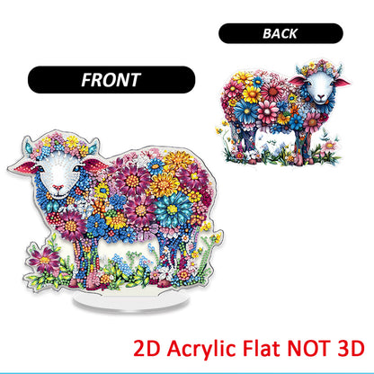 Sheep DIY 2D Flat Acrylic Diamond Painting Tabletop Ornament for Home Decor Gift
