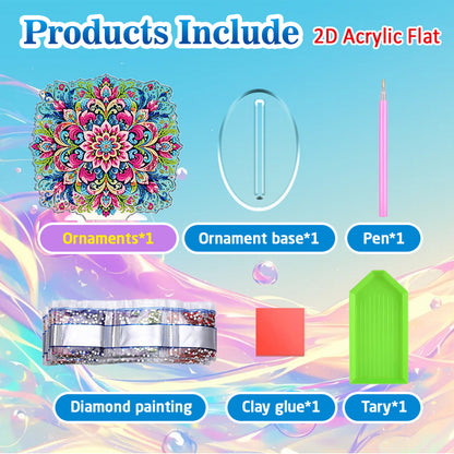 Mandala DIY 2D Flat Acrylic Diamond Painting Tabletop Ornament Kit Home Decor