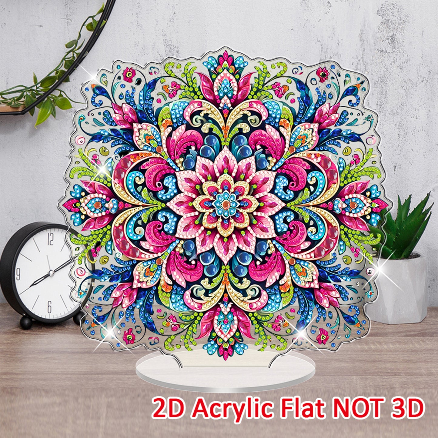 Mandala DIY 2D Flat Acrylic Diamond Painting Tabletop Ornament Kit Home Decor