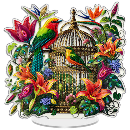 Birdcage DIY 2D Flat Acrylic Diamond Painting Tabletop Ornament Kit Home Decor