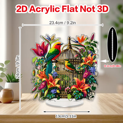 Birdcage DIY 2D Flat Acrylic Diamond Painting Tabletop Ornament Kit Home Decor
