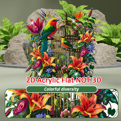Birdcage DIY 2D Flat Acrylic Diamond Painting Tabletop Ornament Kit Home Decor