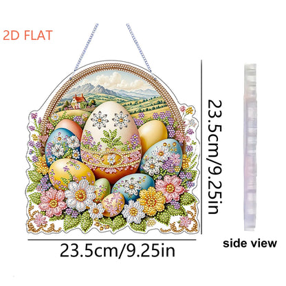 Flower Eggs 2D Flat Acrylic DIY Diamond Painting Pendant Kits Home Wall Decor