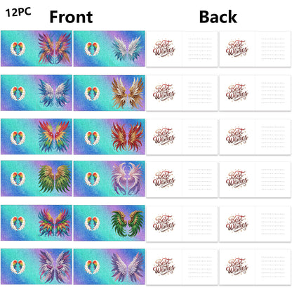 12 Packs Angel Wings DIY Diamond Painting Greeting Card Kit for Adults Gifts