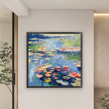 Monet'S Water Lilies - 14CT Stamped Cross Stitch 74*74CM (Egyptian cotton)(Xiaobai)