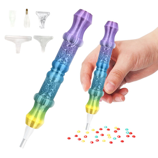 Diamond Painting Pen with 5 Tips 5D Diamond Painting Tools (Purple Blue Yellow)
