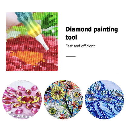 Diamond Painting Pen with 5 Tips 5D Diamond Painting Tools (Purple Blue Yellow)