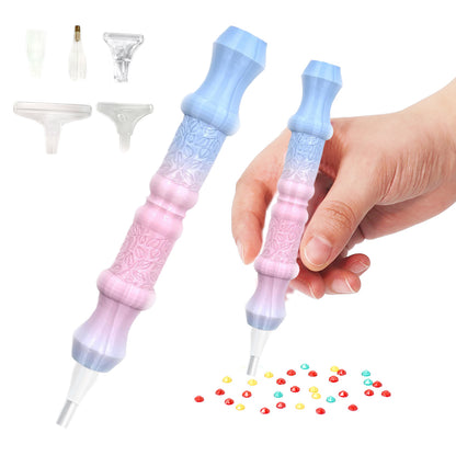 Diamond Painting Pen with 5 Tips Diamond Art Accessories and Tools (Blue Pink)