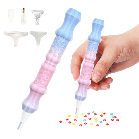 Diamond Painting Pen with 5 Tips Diamond Art Accessories and Tools (Blue Pink)