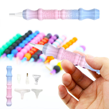 Diamond Painting Pen with 5 Tips Diamond Art Accessories and Tools (Blue Pink)