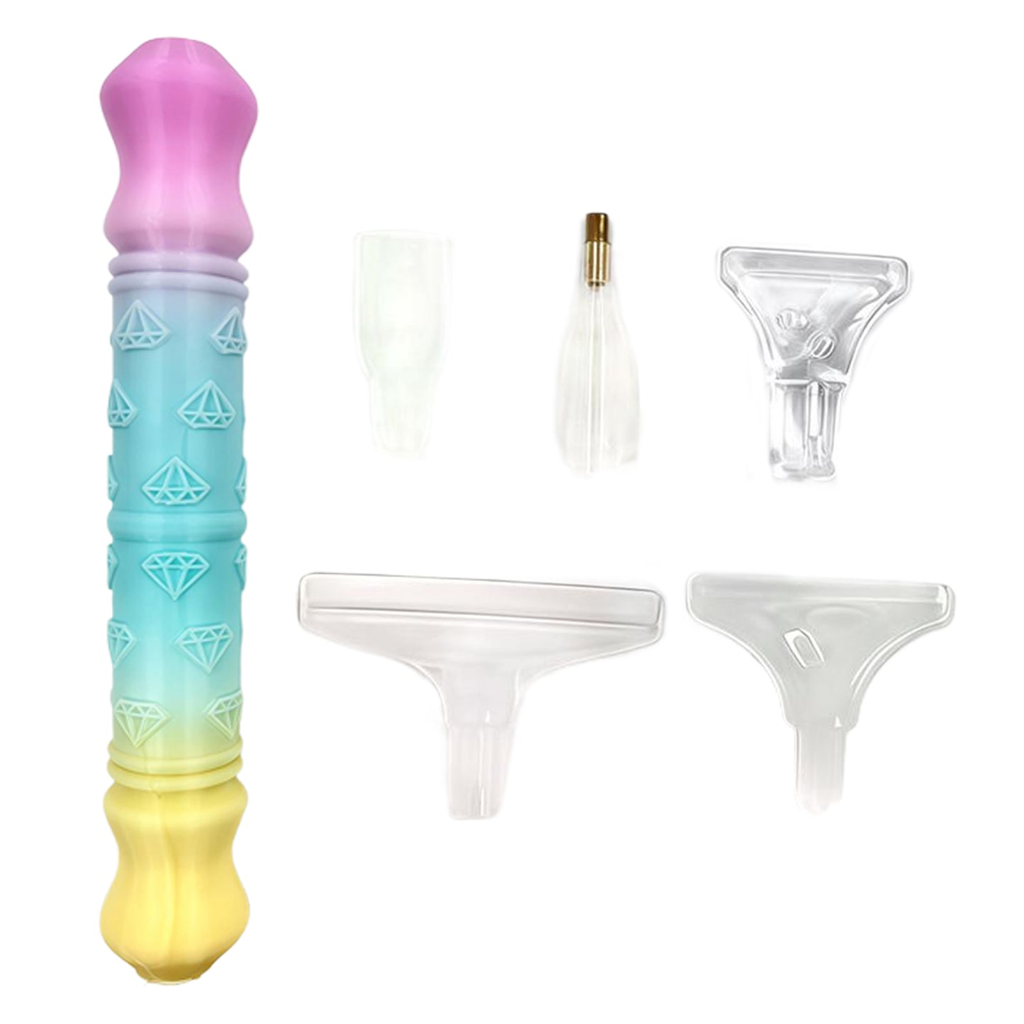 Diamond Painting Pen with 5 Tips 5D Diamond Painting Tools (Pink Blue Yellow)